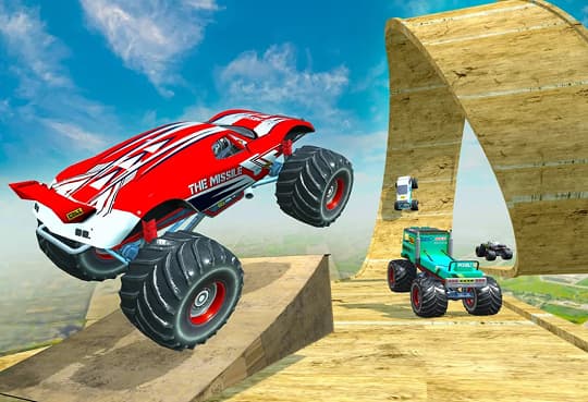 Mega Ramp Monster Truck Race