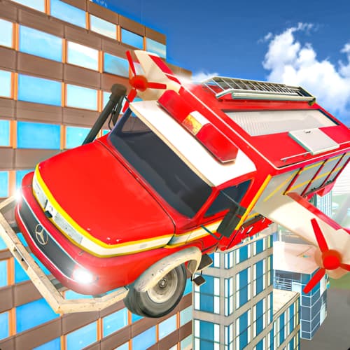 Flying Fire Truck Driving Sim
